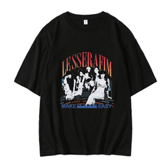 KPOP Letter Cotton Short-sleeved T-shirt