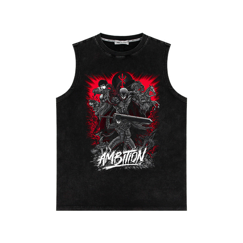 Retro Men's Anime Loose Sleeveless Vest