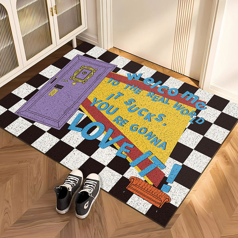 Retro Friends Silk Ring Entrance Floor Mat