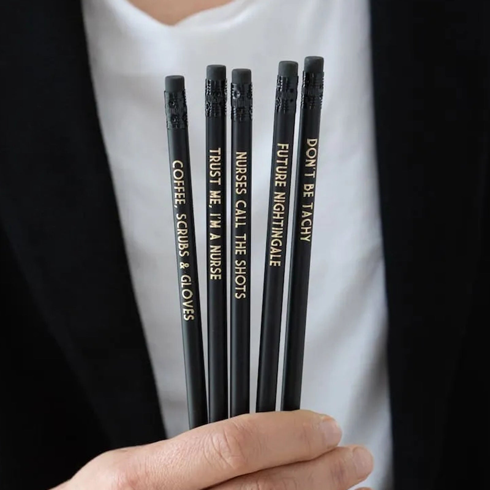 5 Funny Nurse Teacher Themed Pencil Set