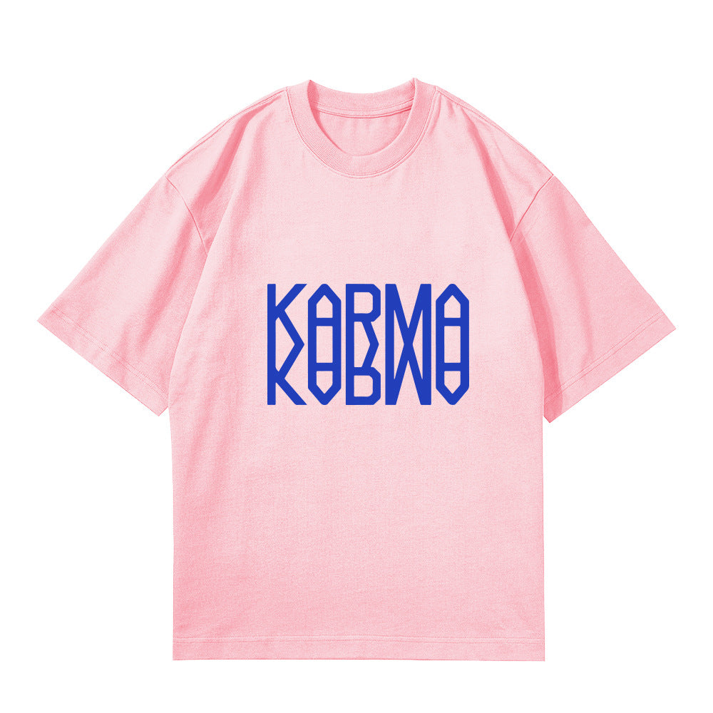 Casual KARMA Album Logo Print Crew Neck T-Shirt