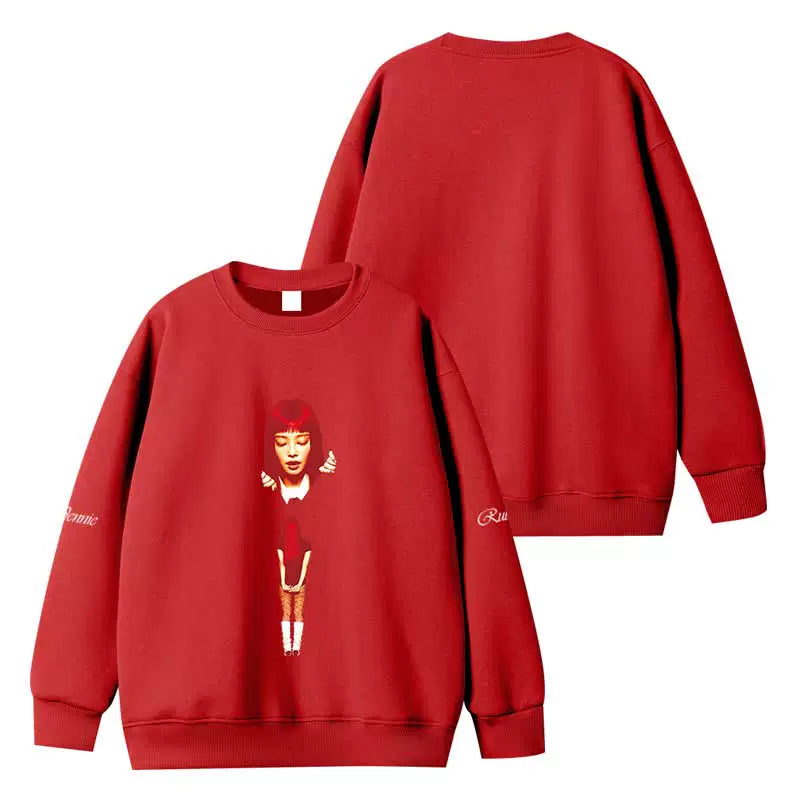 JENNIE Ruby Graphic Printed Hoodie Top
