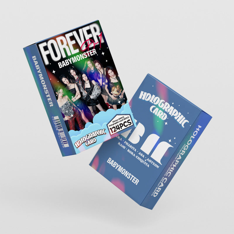 124pcs KPOP Holographic Cards