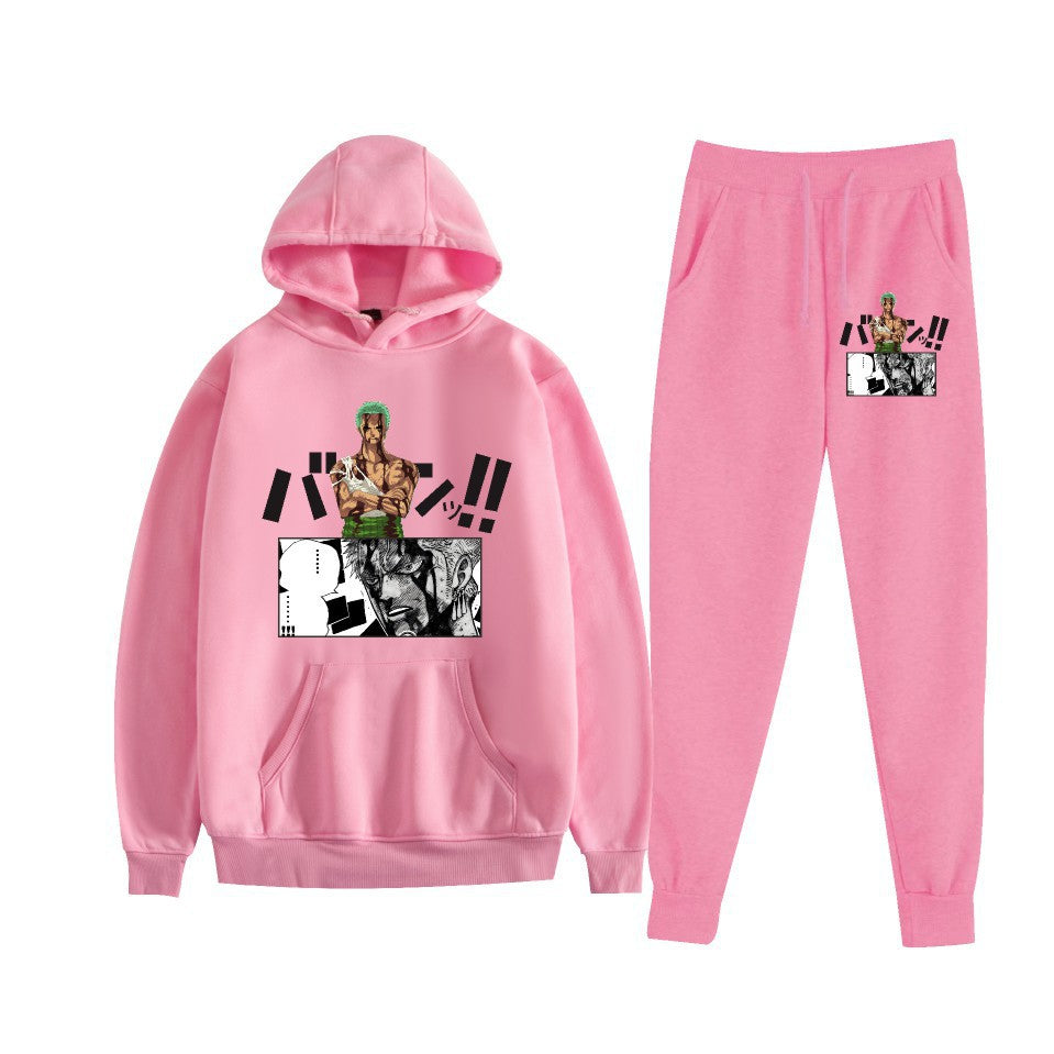 Unisex Luffy Anime Printed Hoodie Sports Pants