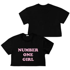 ROSE Number One Girl Printed Short-sleeved T-shirt