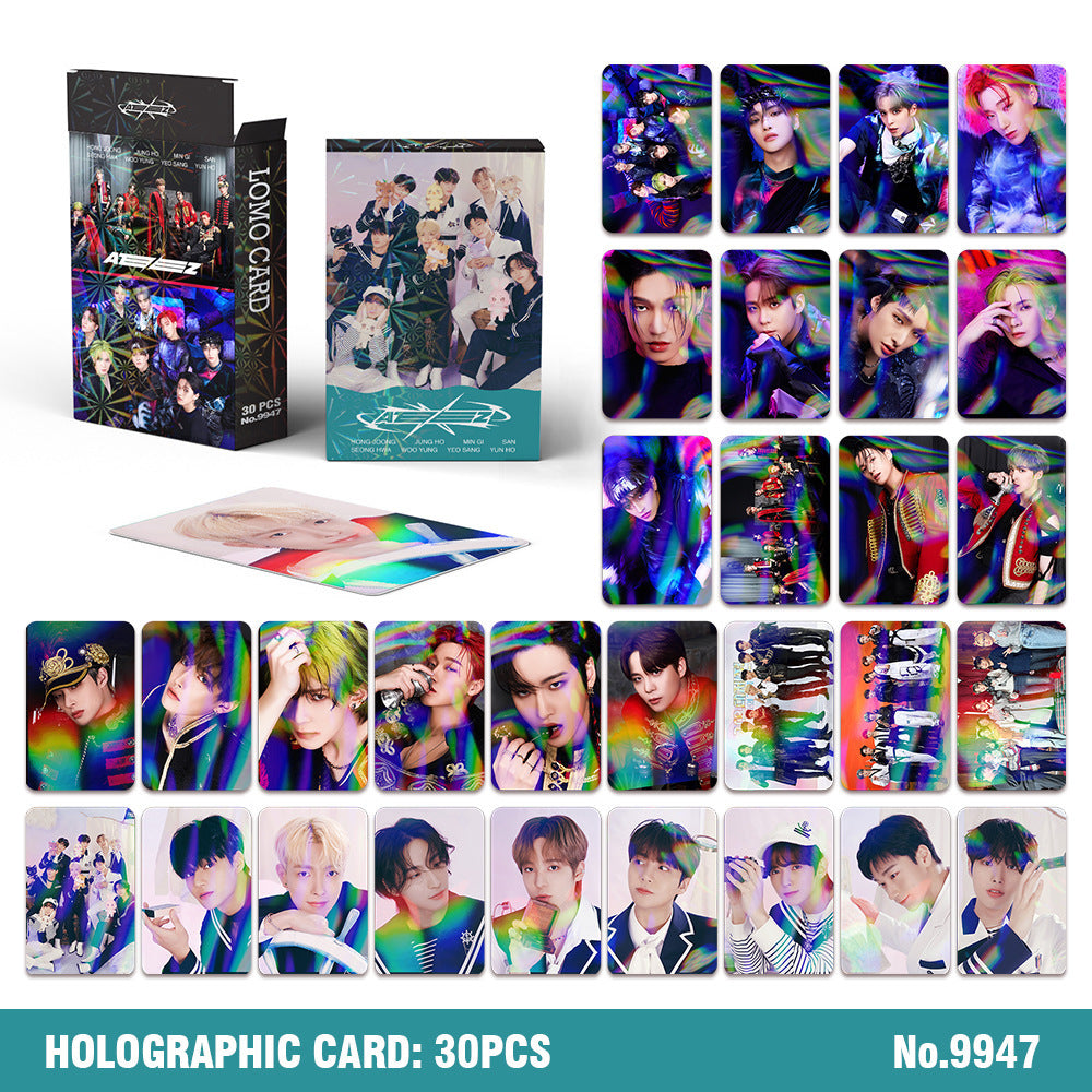 30PCS KPOP Album Laser LOMO Cards