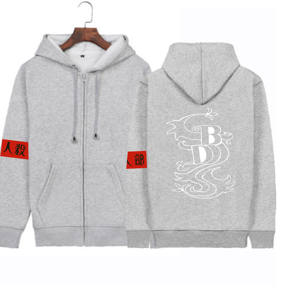 Unisex Anime Tokyo Printed Zip Up Hoodie