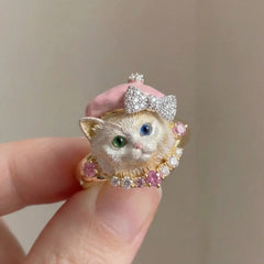 Cute Kitten Puppy Ring