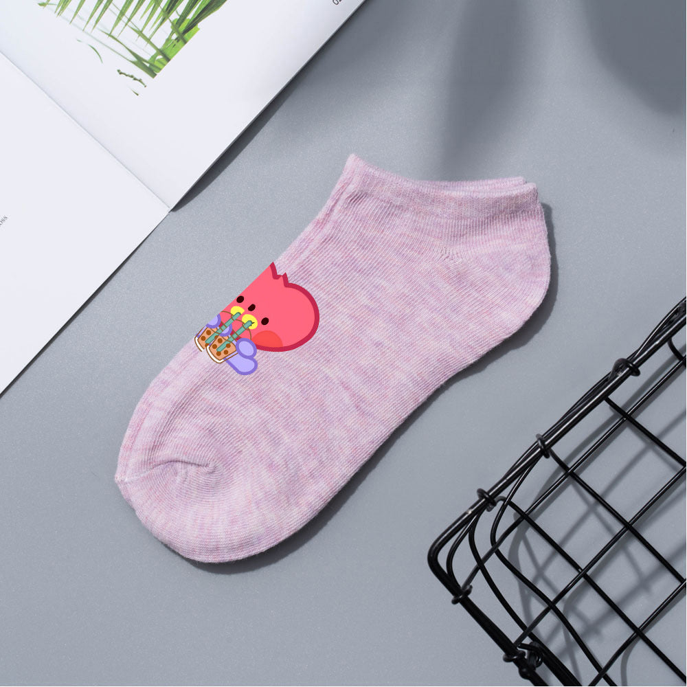 Cute Bts Multi-color Short Boat Socks