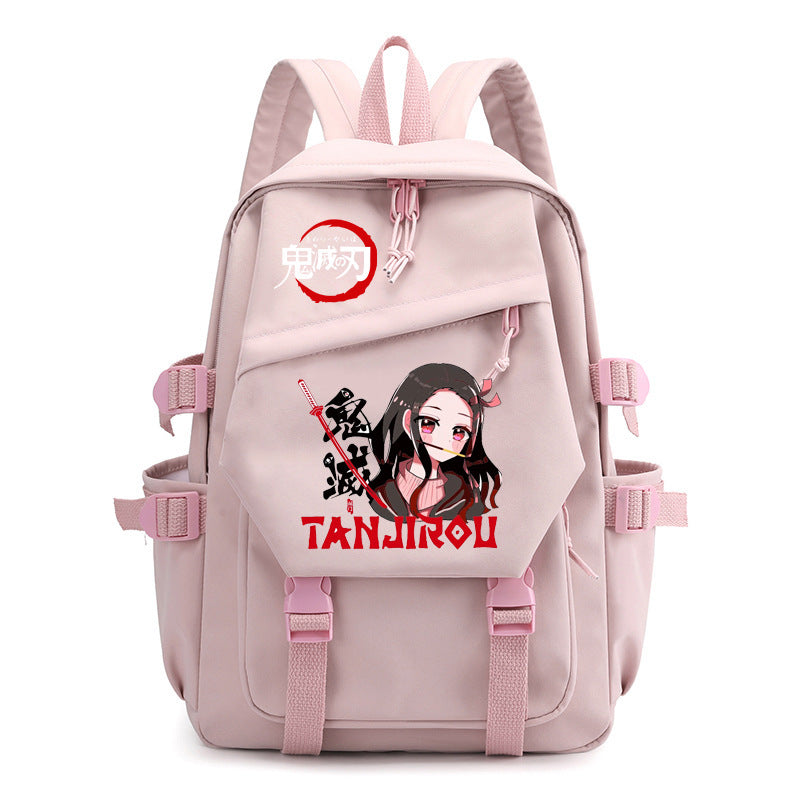 Retro Anime Printed School Backpack