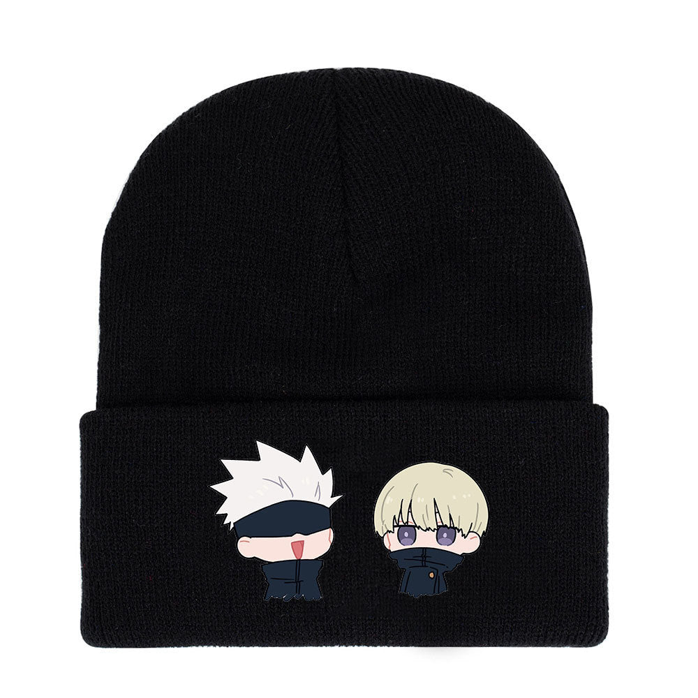 Cute Anime Print Warm Knitted Hat