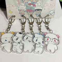 PLAVE Cartoon Acrylic Keychain Set
