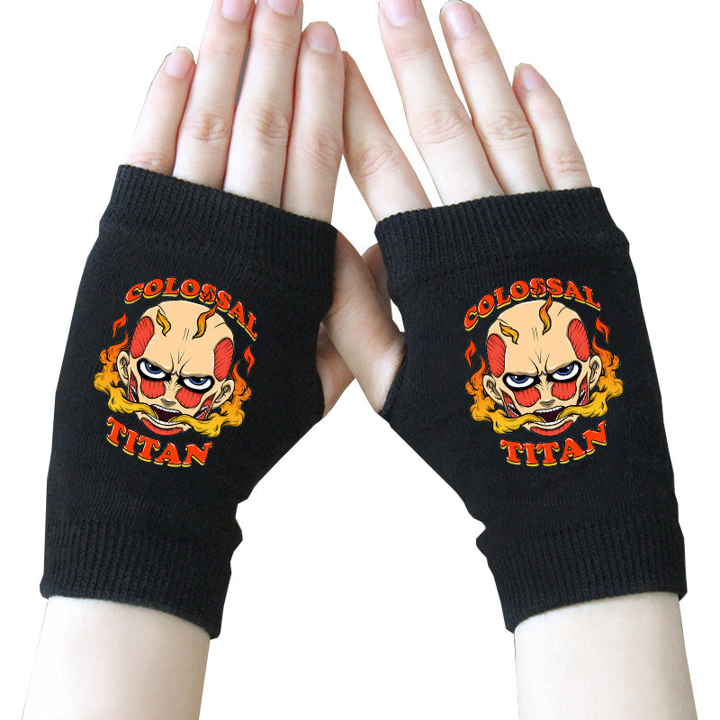 Trendy Anime Half Finger Gloves