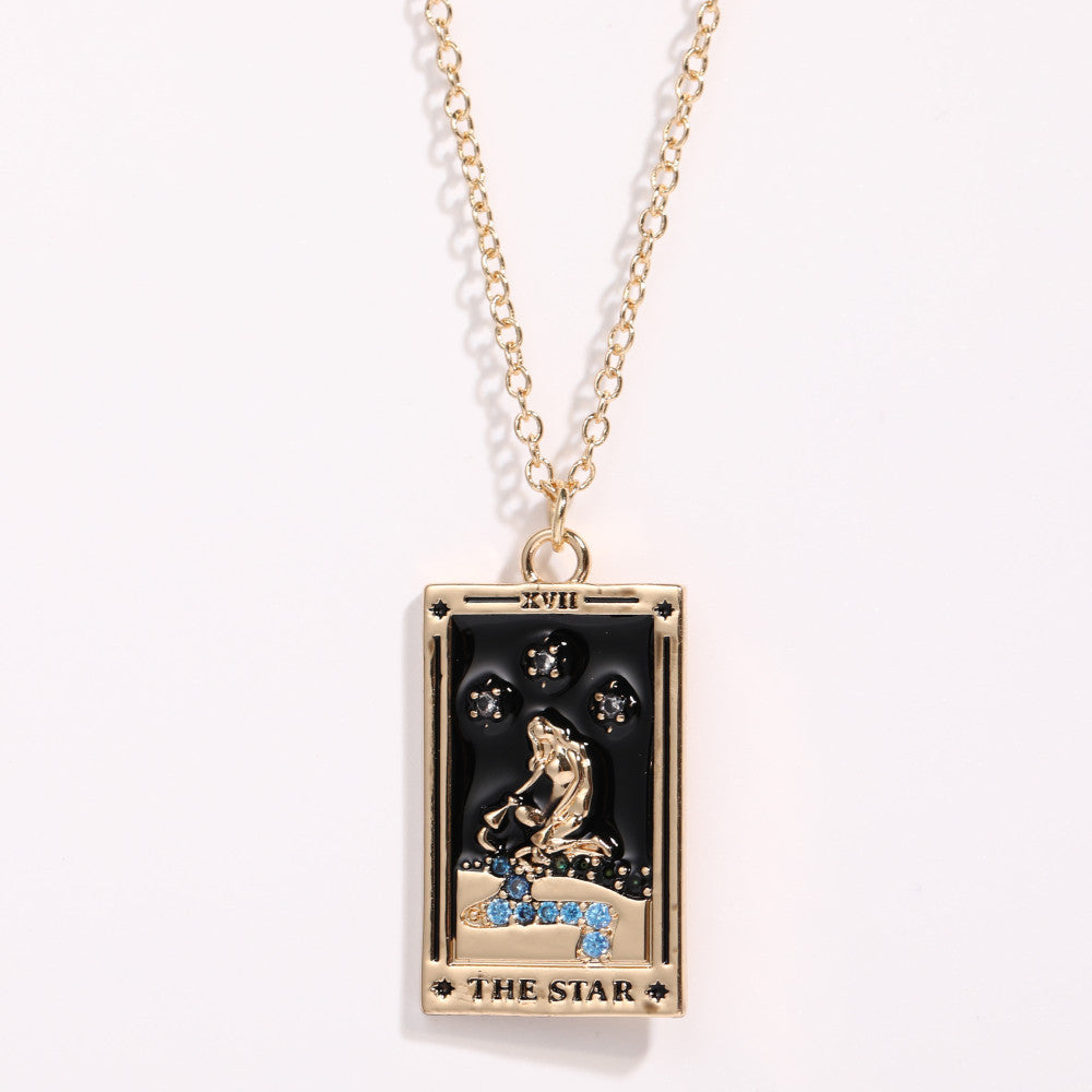 Gold-plated Tarot Square Necklace