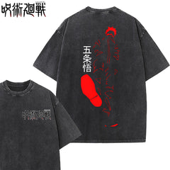 Retro Anime Washed Loose Cotton T-Shirt