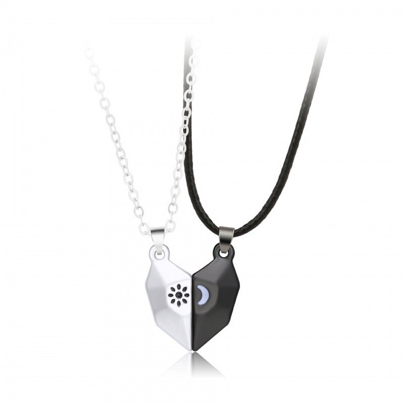 Sun and Moon Magnet Couple Necklace