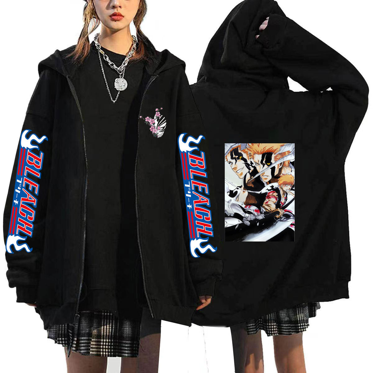 Trendy Anime Kurosaki Ichigo Zipper Hoodie