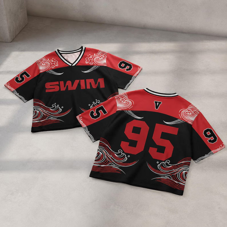 BANGTAN SWIM 3D Print Sports Short-sleeved Jersey