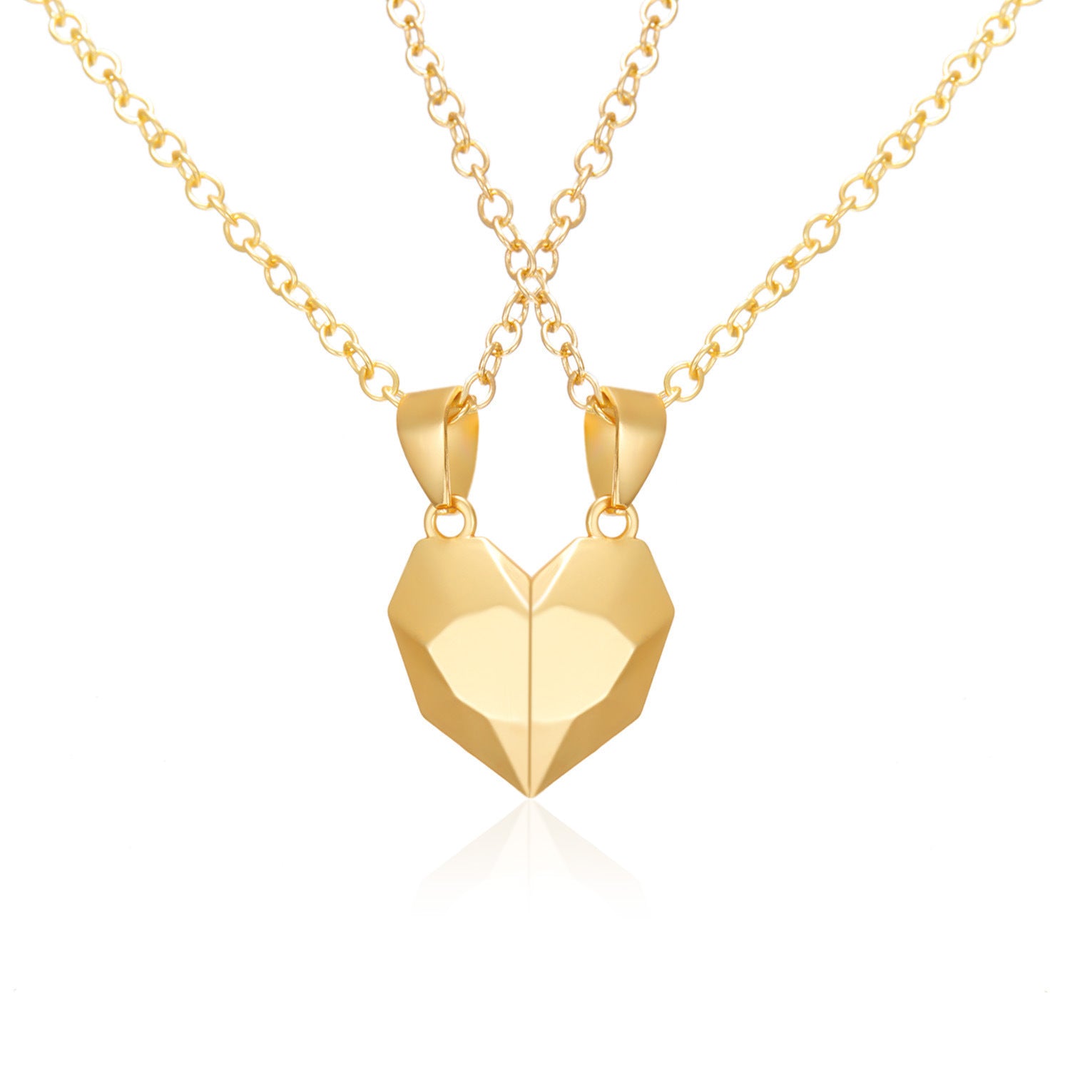 Versatile Magnetite Heart-shaped Couple Necklace
