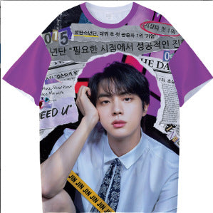 KPOP Graphic Digital Print Short Sleeve T-Shirt