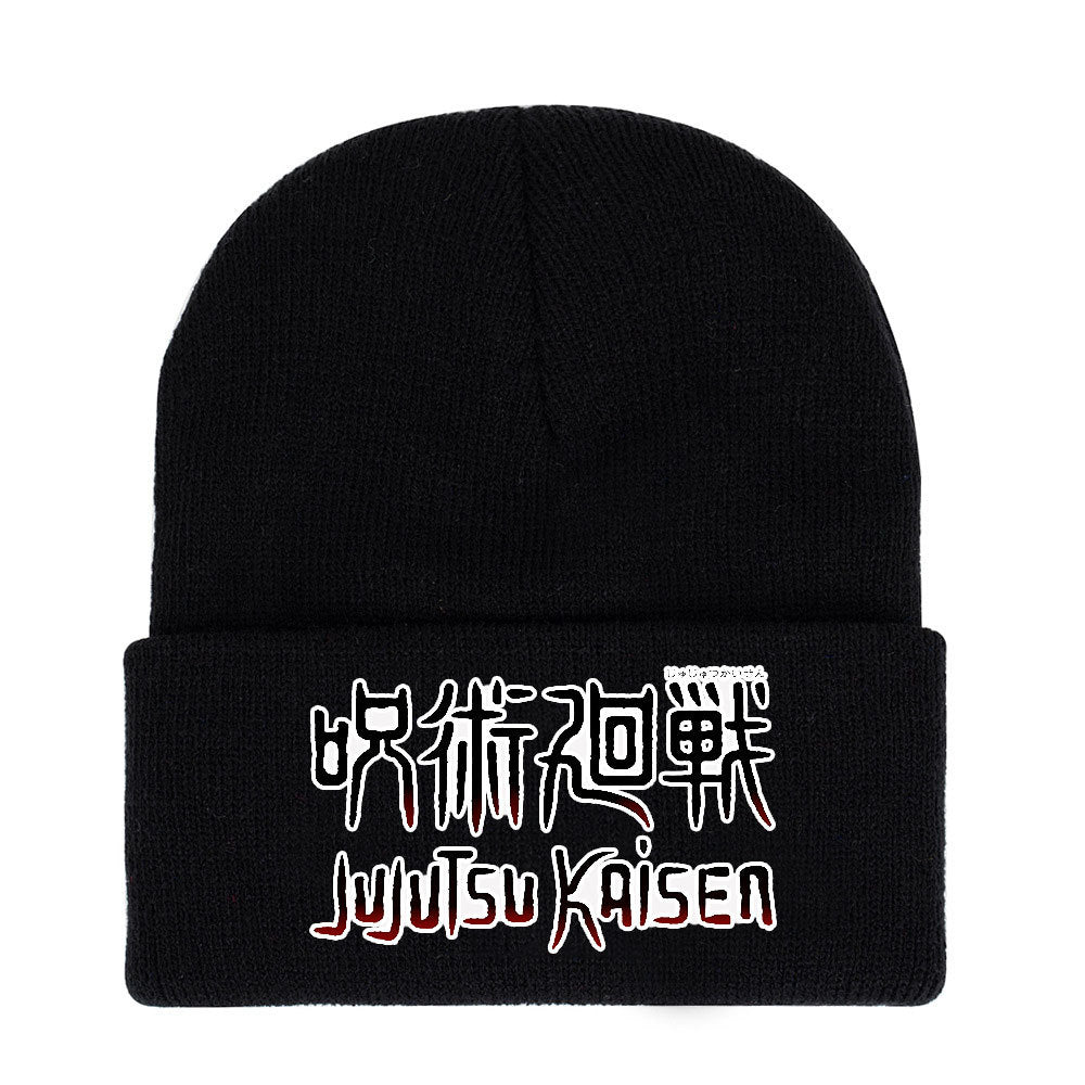 Cute Anime Print Warm Knitted Hat