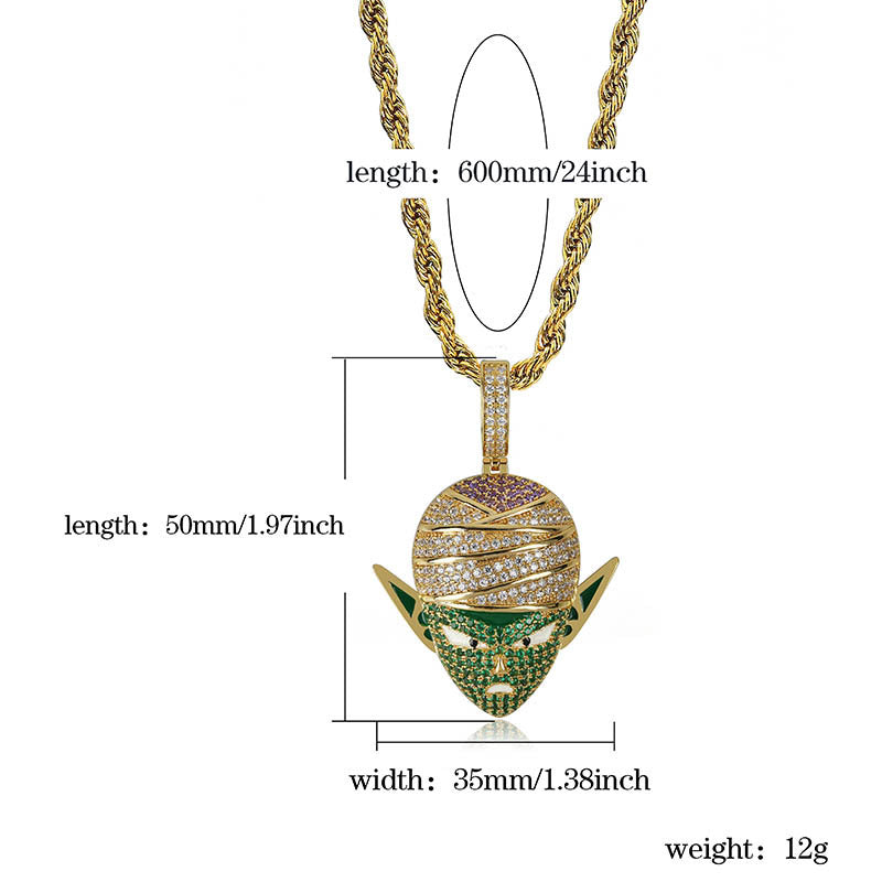 Trendy Anime Pendant Inlaid Zircon Necklace