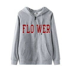 Gaeul FLOWER Letter Zipper Hoodie
