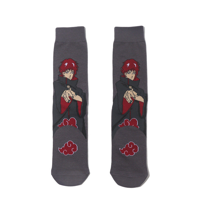 Trendy Men's Anime Cotton Socks