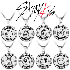 Double Sided Kpop Stainless Steel Engraved Necklace