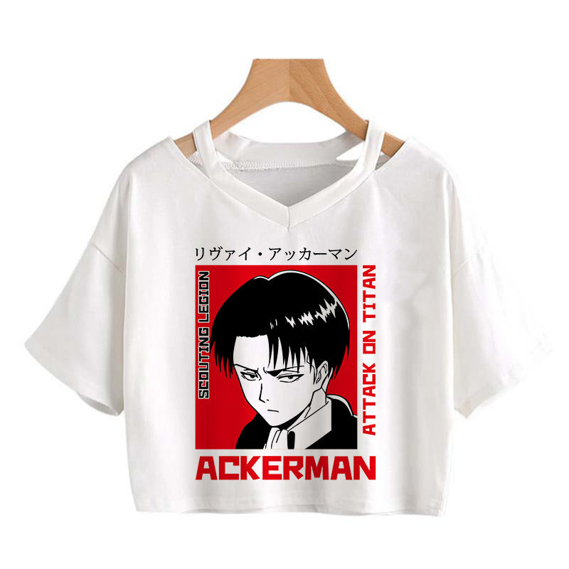 Trendy Women's Anime Print Cropped T-Shirt