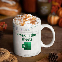 Excel Freak in The Sheets White Mug