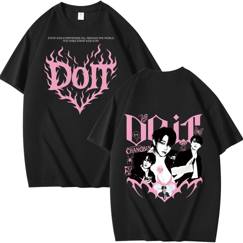 SKZ DO IT Poster Printed Short-sleeved T-shirt
