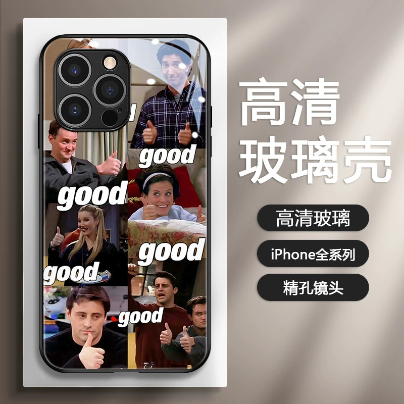 Creative Friends Glass IPhone Case