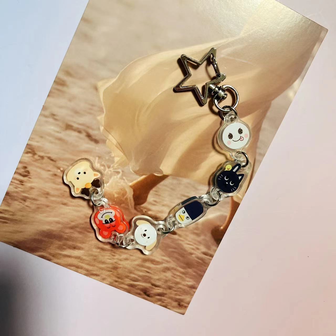 Kpop Double-sided Cartoon Pendant Keychain