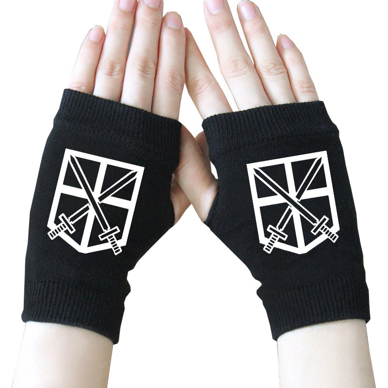 Trendy Anime Half Finger Gloves