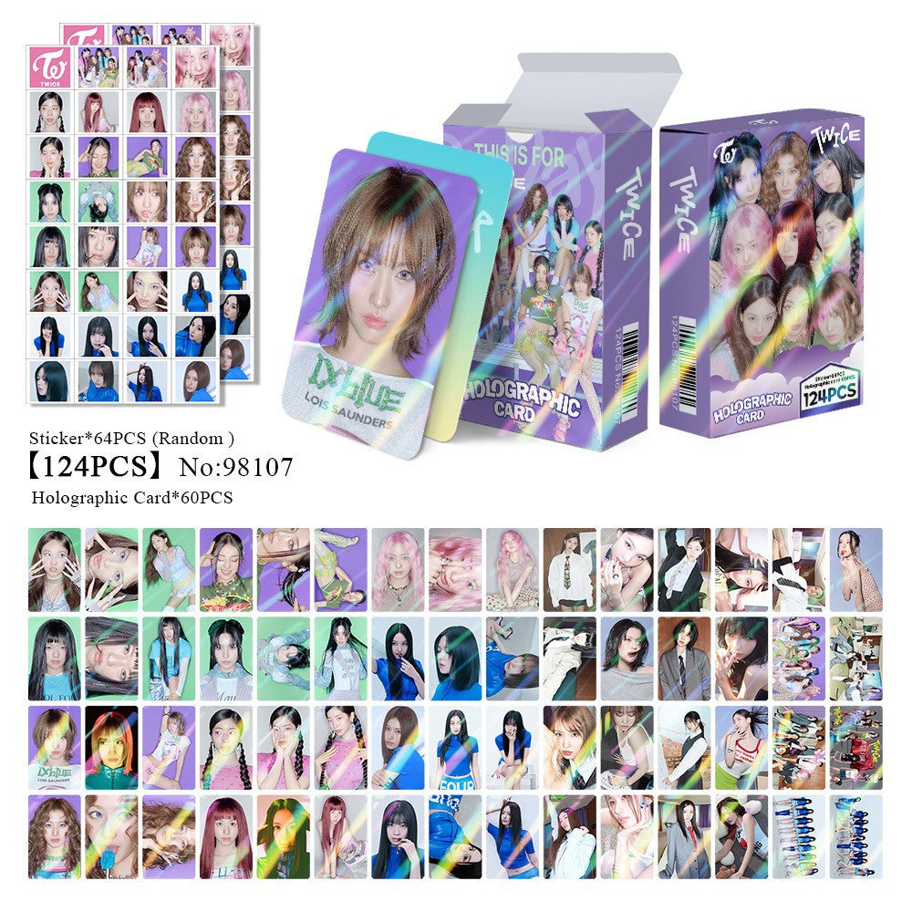 124pcs KPOP Holographic Cards