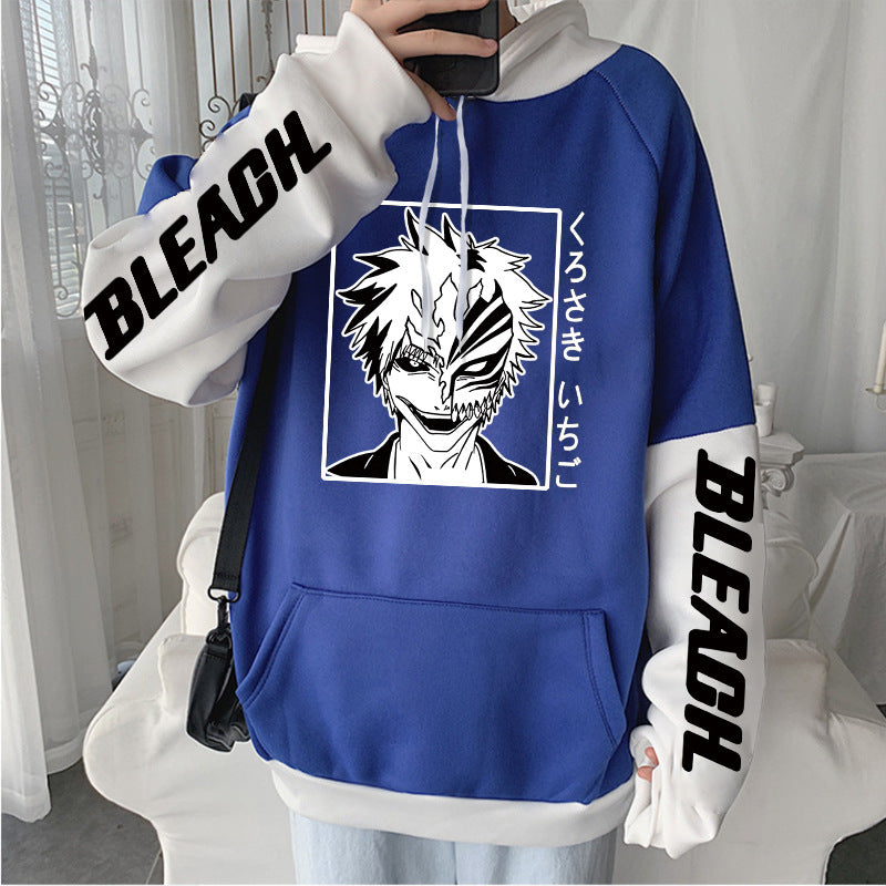 Unisex Color Block Anime Casual Hoodie