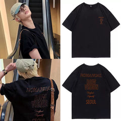 Heeseung Same Cotton Letter Short-sleeved T-shirt