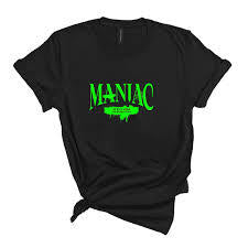 Chic Women's MANIAC Graphic Print Short Sleeved T-shirt