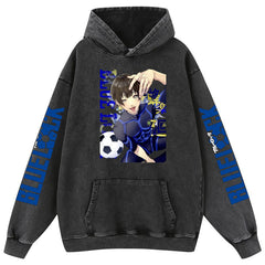 Retro Anime Washed Cotton Loose Hoodie