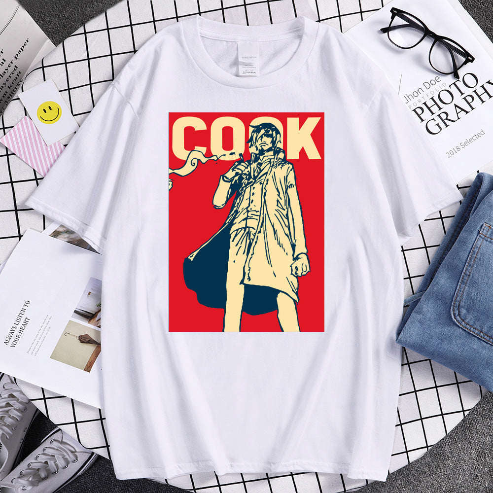 Unisex Sanji Cook Print Cotton Summer Tee