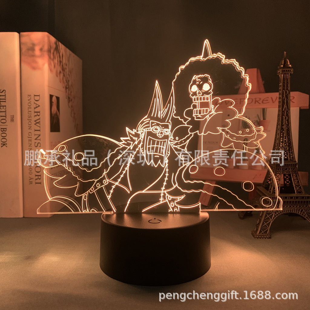 Colorful Luffy 3D Night Light
