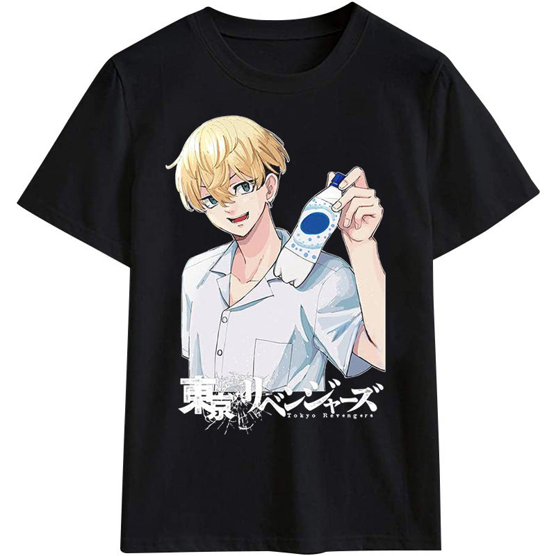 Unisex Tokyo Anime Pattern Loose T-shirt
