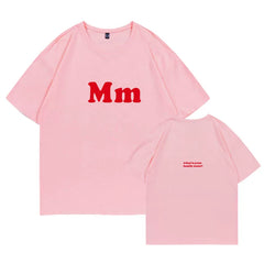 Yushi Same Style Letter Round Neck T-shirt