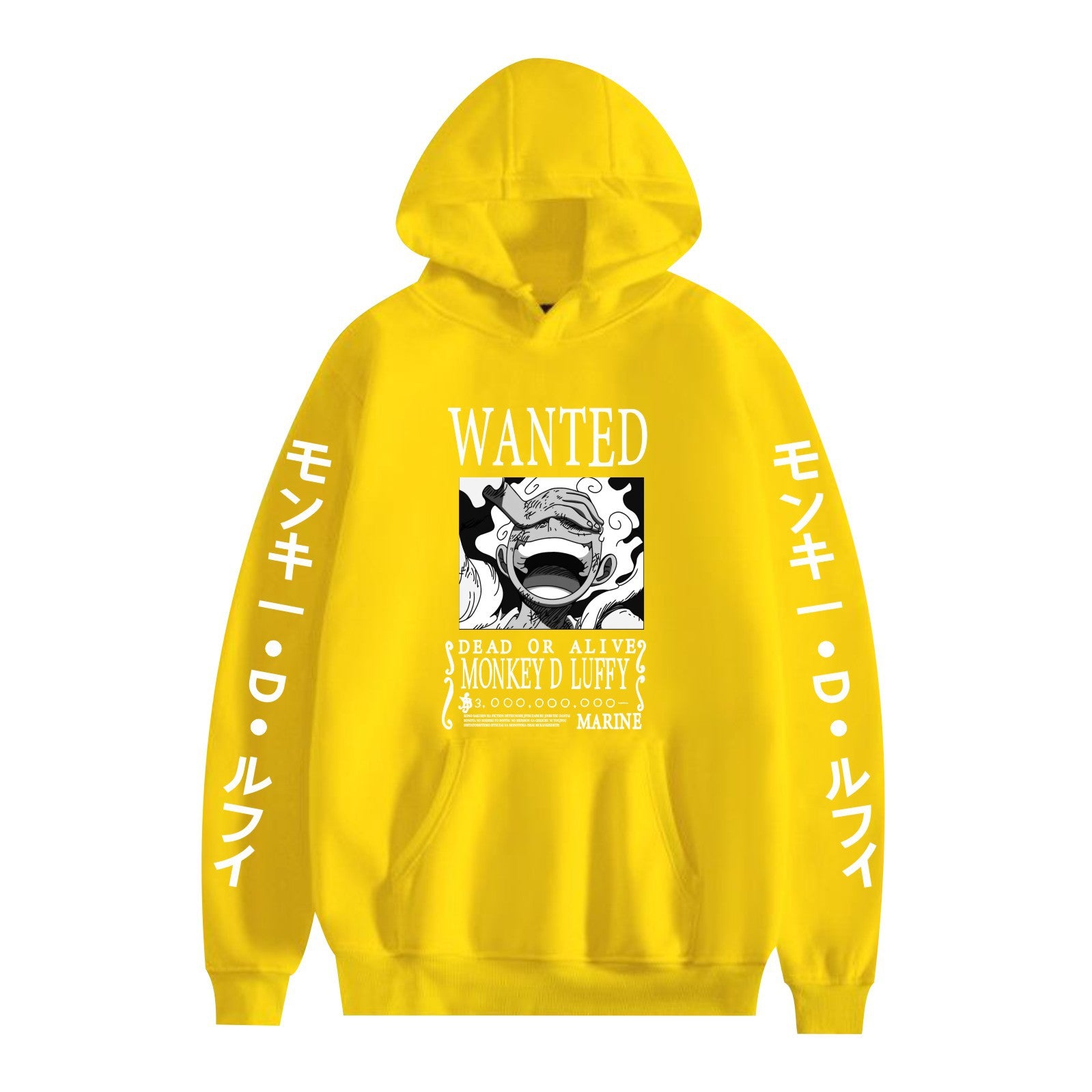 Unisex Luffy Wanted Printed Casual Hoodie