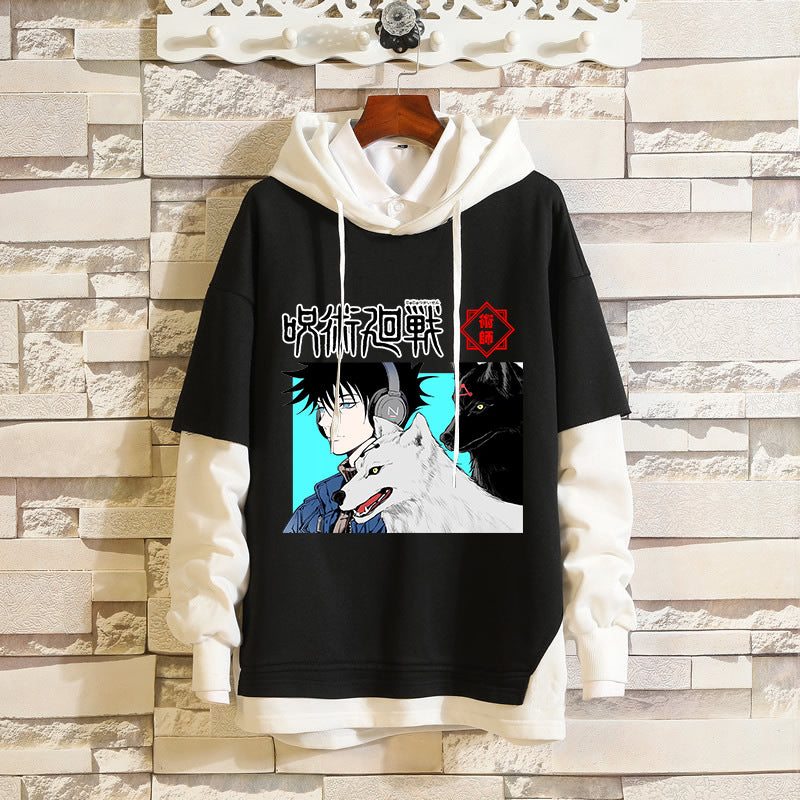 Unisex Anime Pattern Pullover Loose Hoodie