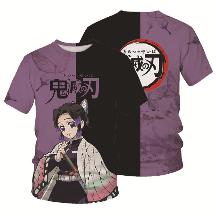 Unisex Anime Digital Print Short-sleeved T-shirt