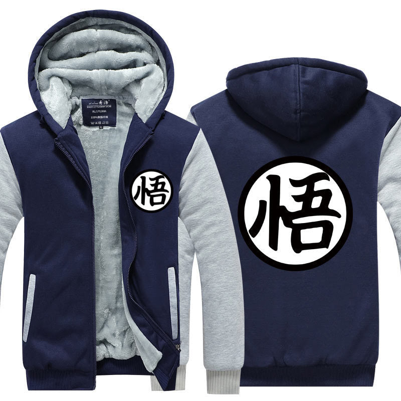 Unisex Anime Hooded Thickened Zipper Jacket