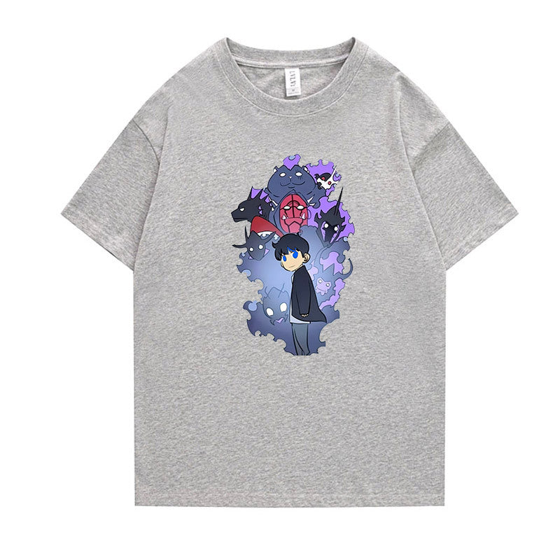 Unisex Anime Print Short-sleeved T-shirt