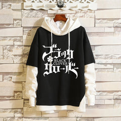 Men's Asta Anime Casual Fake Two-piece Hoodie